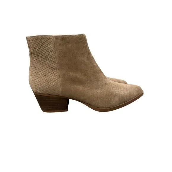 Michael Shannon Lesley Tan Beige Leather Bootie Heels Size 11 Women’s New - Picture 6 of 13